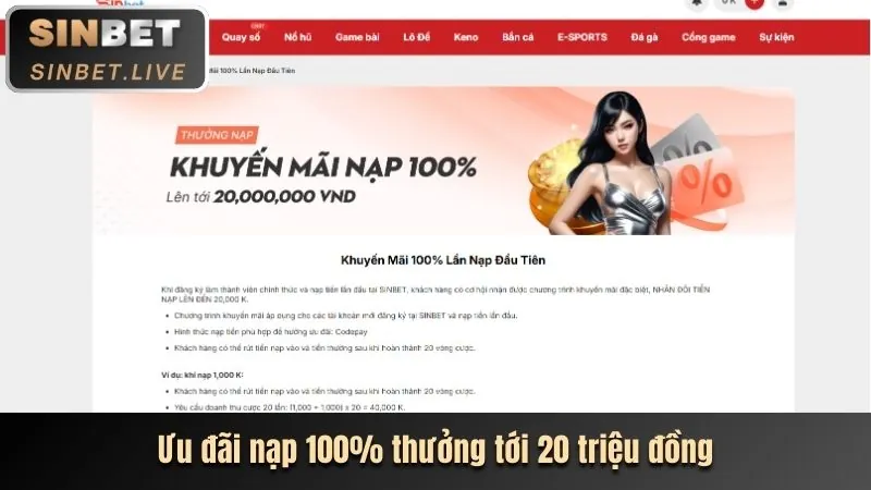 Chi tiết ưu đãi nạp tiền lần đầu W88